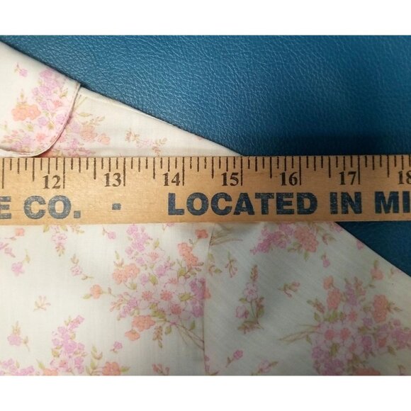 Lady Bird Pink Floral Vtg Zip Up Short Sleeve Shift Dress 1960s 1970s Feminine - Picture 7 of 11